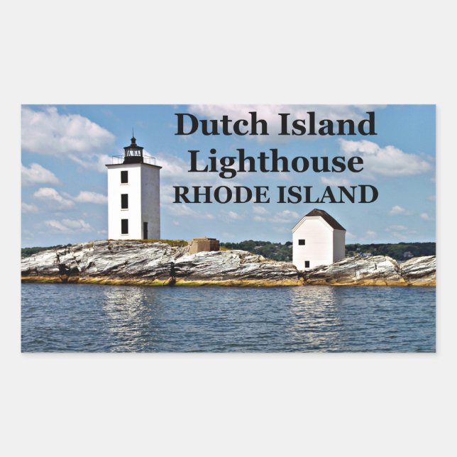 Adesivo Retangular Farol da Ilha Neerlandesa, Stickers Rhode Island (Frente)