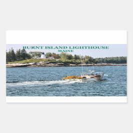 Adesivo Retangular Farol da Ilha Queimada, Maine Stickers