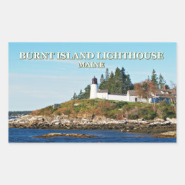 Adesivo Retangular Farol da Ilha Queimada, Maine Stickers