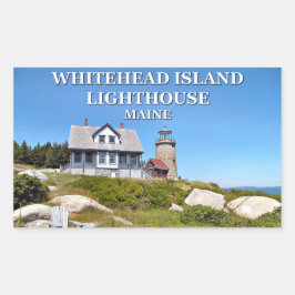 Adesivo Retangular Farol da Ilha Whitehead, Maine