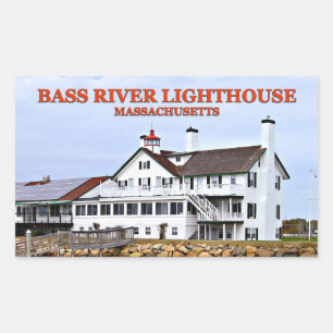 Adesivo Retangular Farol de Bass River, Massachusetts Stickers