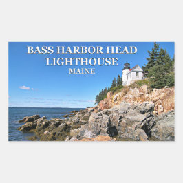 Adesivo Retangular Farol de Cabeça de Bass Harbor, Maine Stickers