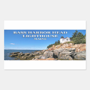 Adesivo Retangular Farol de Cabeça de Bass Harbor, Maine Stickers