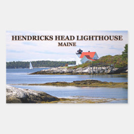 Adesivo Retangular Farol de Cabeça de Hendricks, Maine Stickers