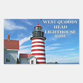 Adesivo Retangular Farol de Cabeça Oeste Quoddy, Maine Stickers