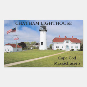 Adesivo Retangular Farol de Chatham, Cape Cod Massachusetts