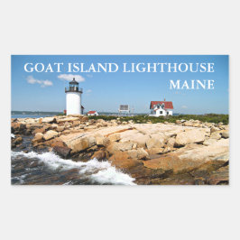 Adesivo Retangular Farol de Goat Island, Maine Stickers