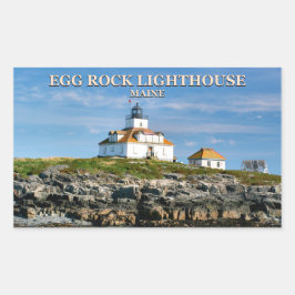 Adesivo Retangular Farol de Ovo, Bar Harbor Maine Stickers