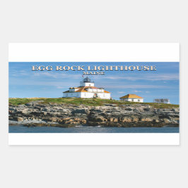 Adesivo Retangular Farol de Ovo, Bar Harbor Maine Stickers