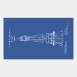 Adesivo Retangular Farol de Passagem do Sudoeste - Louisiana - AD