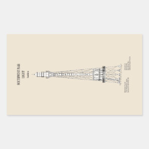 Adesivo Retangular Farol de passagem sudoeste - Louisiana - SBD