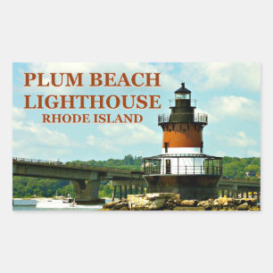 Adesivo Retangular Farol de Plum Beach, Rhode Island Stickers