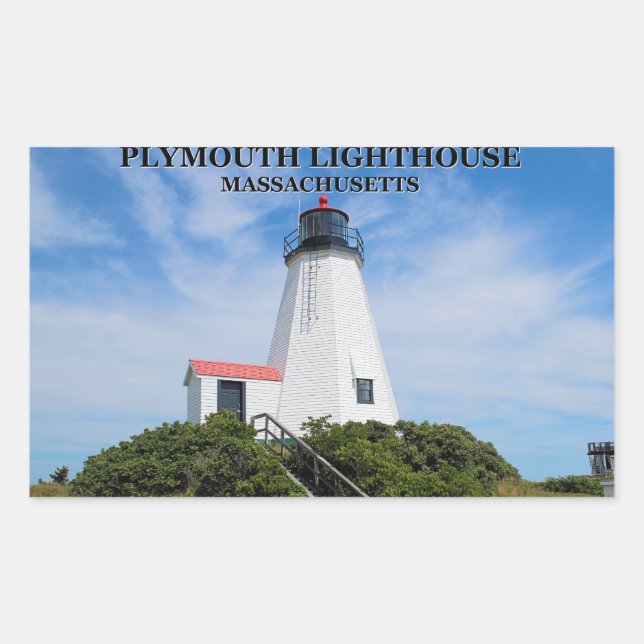 Adesivo Retangular Farol de Plymouth, "The Gurnet", MÃE Stickers (Frente)