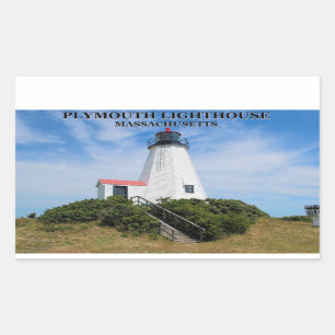 Adesivo Retangular Farol de Plymouth, "The Gurnet", MÃE Stickers