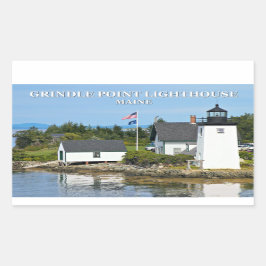 Adesivo Retangular Farol de Ponto Grindle, Maine Stickers