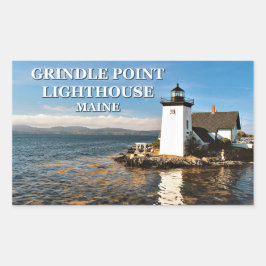 Adesivo Retangular Farol de Ponto Grindle, Maine Stickers