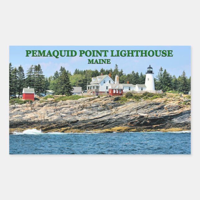 Adesivo Retangular Farol de Ponto Pemaquide, Maine Stickers (Frente)