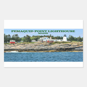 Adesivo Retangular Farol de Ponto Pemaquide, Maine Stickers
