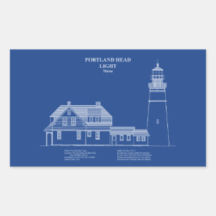 Adesivo Retangular Farol de Portland Head - Maine - AD