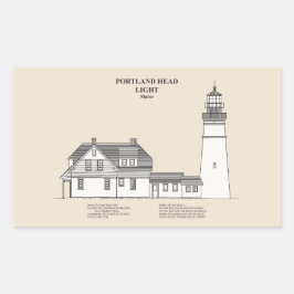 Adesivo Retangular Farol de Portland Head - Maine - SBD