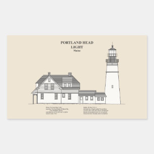 Adesivo Retangular Farol de Portland Head - Maine - SBD
