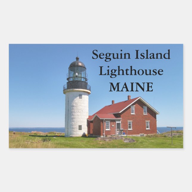 Adesivo Retangular Farol de Seguin Island, Maine (Frente)