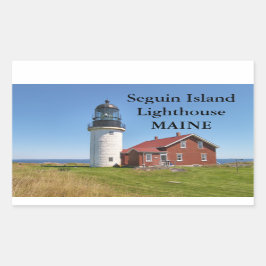 Adesivo Retangular Farol de Seguin Island, Maine
