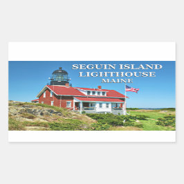 Adesivo Retangular Farol de Seguin Island, Maine Stickers