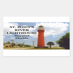 Adesivo Retangular Farol do rio de St John, Mayport Florida