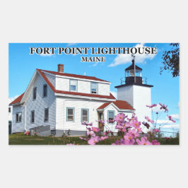 Adesivo Retangular Farol Fort Point, Maine