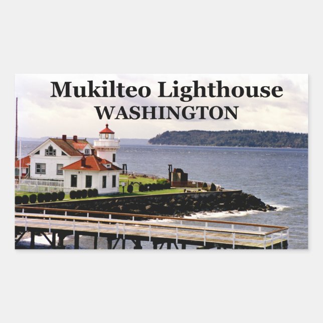 Adesivo Retangular Farol Mukilteo, Washington Stickers #1 (Frente)