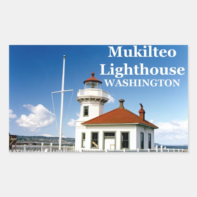 Adesivo Retangular Farol Mukilteo, Washington Stickers #2 (Frente)