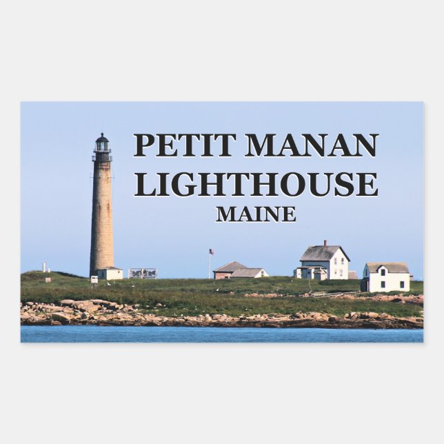 Adesivo Retangular Farol Petit Manan, Maine Stickers (Frente)