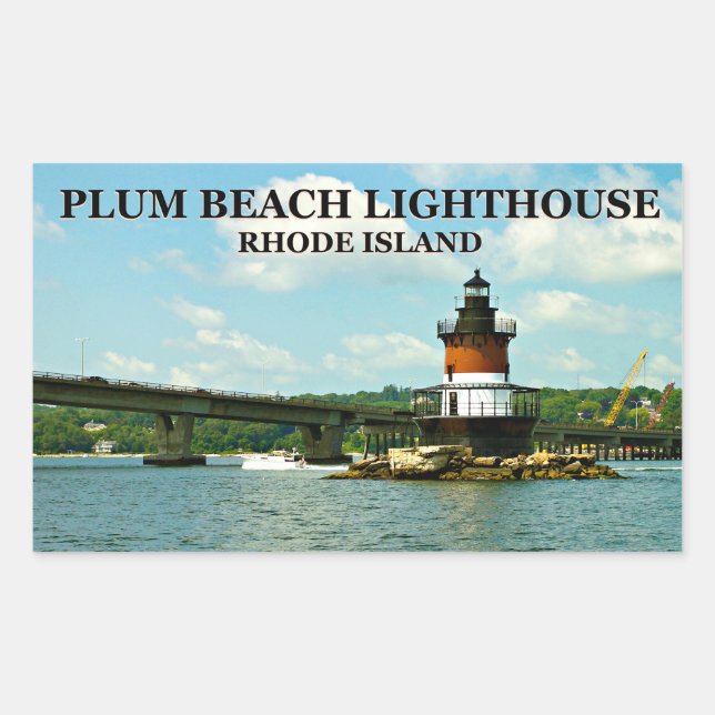 Adesivo Retangular Farol Plum Beach, Rhode Island Stickers (Frente)