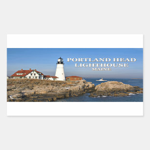 Adesivo Retangular Farol principal de Portland, Maine