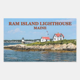 Adesivo Retangular Farol Ram Island, Maine Stickers