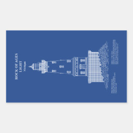 Adesivo Retangular Farol Rock of Ages - Michigan - AD