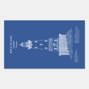 Adesivo Retangular Farol Rock of Ages - Michigan - AD