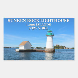 Adesivo Retangular Farol Sunken Rock, Nova Iorque