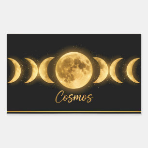 Adesivo Retangular Fases da Lua Celestial Minimalista