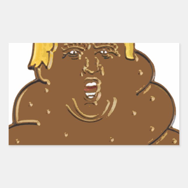 Adesivo Retangular Fat Trump Emoji Poop (Frente)