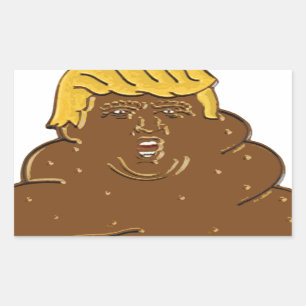 Adesivo Retangular Fat Trump Emoji Poop