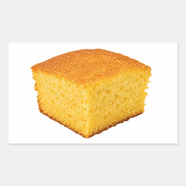 Adesivo Retangular Fatia de Pão de Milho Dourado Com Migalhas (Frente)