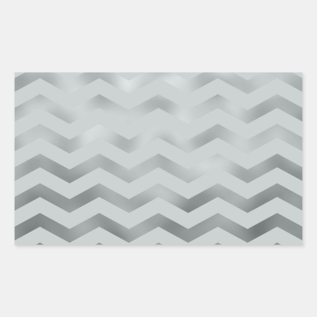 Adesivo Retangular Faux Silver Cinza Foil Chevron Zig Textura Zag (Frente)