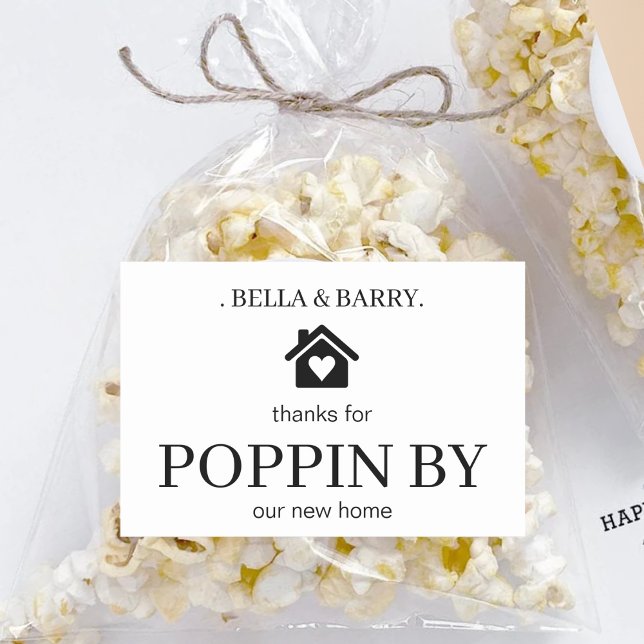 Adesivo Retangular Favor de festa de aquecimento de casa personalizad (Criador carregado)