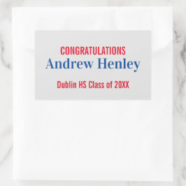 Adesivo Retangular Favor de Festa de formatura de Texto Simples