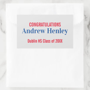 Adesivo Retangular Favor de Festa de formatura de Texto Simples