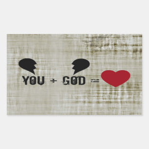 Adesivo Retangular Fé Cristã em Deus