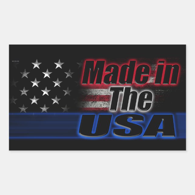 Adesivo Retangular FEITO NA bandeira americana (Frente)