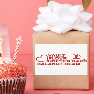 Adesivo Retangular Feixe de Bares Irregulares do Love Vault em Vermel